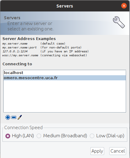 Configuration l'adresse du serveur