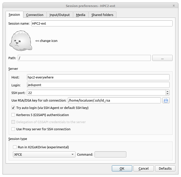 Configuration session x2go03