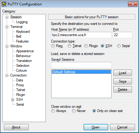 Configuration PuTTY01